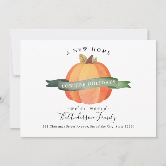 Ny Pumpkin-Thanksgiving Flyttat Helgdag Flytta Meddelande (Framsida)