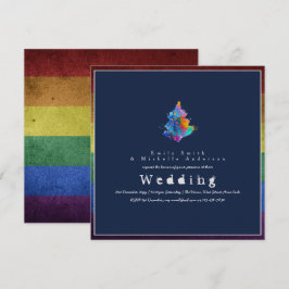 NY Regnbågs Julgran LGBT Stolthet Gay Bröllop Inbjudningar