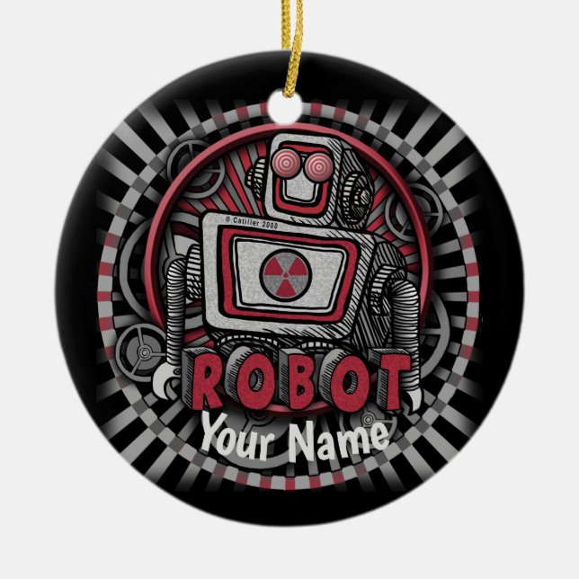 Ny Republik Robot-prydnad Julgransprydnad Keramik (Framsidan)