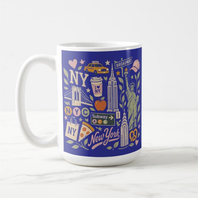 ny retro kollage design kaffemugg (Vänster)