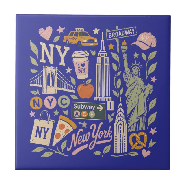 ny retro kollage design kakelplatta (Framsidan)