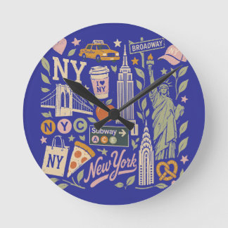 ny retro kollage design rund klocka
