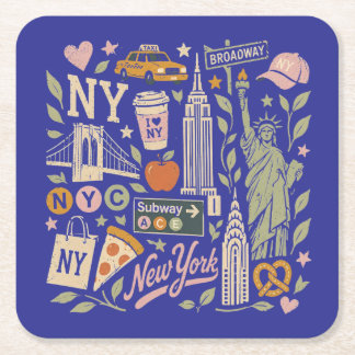 ny retro kollage design underlägg papper kvadrat