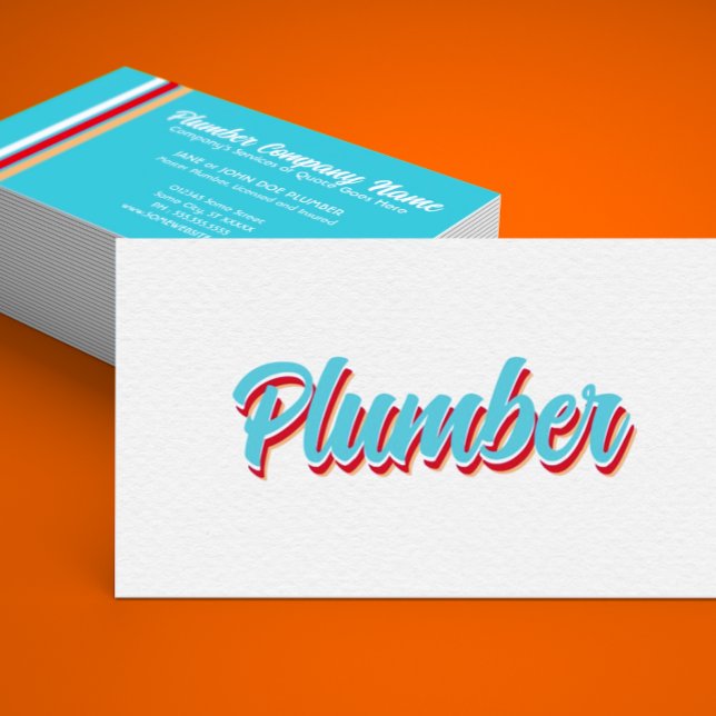NY retrorörledning Visitkort (retro plumber business card)