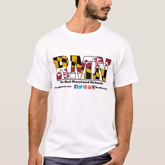 Ny röd Maryland logotypT-tröja T Shirt (Framsida)