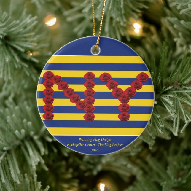 NY Röd ros Winning Design Ceramic Ornamic Rand Julgransprydnad Keramik (Träd)