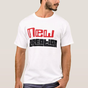 Ny röd & svart) T-tröja för skapelse ( T-shirt