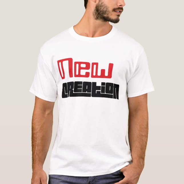 Ny röd & svart) T-tröja för skapelse ( T-shirt (Framsida)