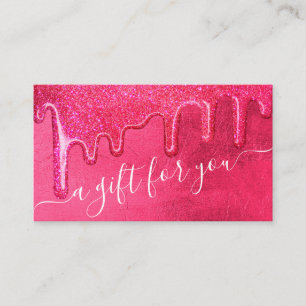 NY Rosa Thick Glitter Drift GTS-certifikat Visitkort
