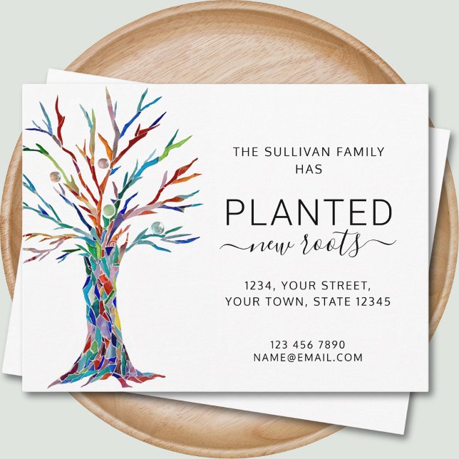 Ny rot Flyttmeddelande vykort (Skapare uppladdad)