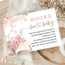 Ny saga bok baby shower flicka blomster rosa