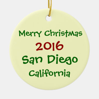 NY San Diego Kalifornien JULPRYDNAD 2016 Julgransprydnad Keramik