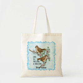 Ny sång fåglar kristen totebag tygkasse