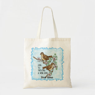 Ny sång fåglar kristen totebag tygkasse
