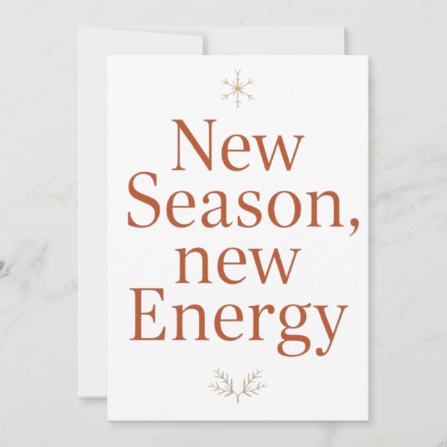 Ny säsong ny energi Inspirerande gratulationskort Julkort (Framsida)
