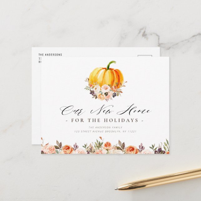 NY SEMESTERSTUGA, tacksägelsedagen flyttar vykort (Fram/Back In Situ)