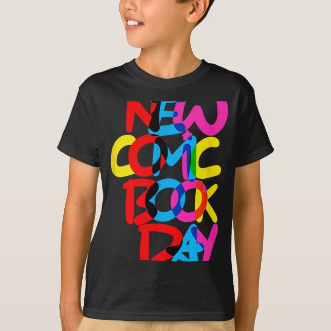 Ny serietidningsdag (överlappning)  t shirt (Framsida)