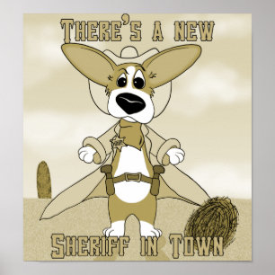 Ny sheriff i TownCorgiaffisch Poster