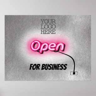 Ny signatur för modern Lägg till Logotyp Öppet Ros Poster