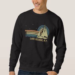 NY Sjö George Sailing Vintage Sailboat Summer Sai Lång Ärmad Tröja