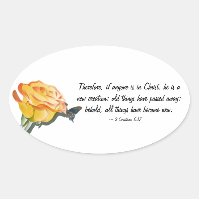 Ny skapelse ovalt klistermärke (Framsida)