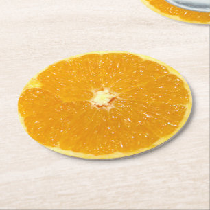 Ny skiva för orange frukt underlägg papper rund
