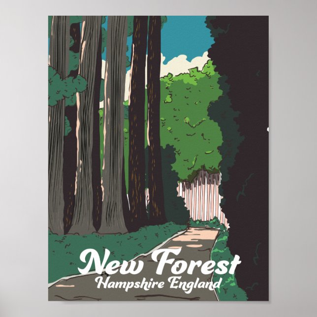 Ny skog Hampshire England Poster (Framsidan)