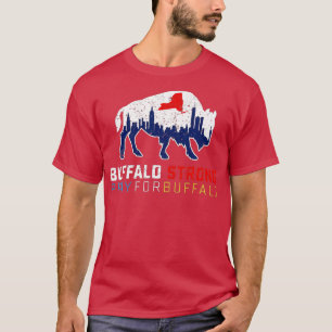 NY Skyline Flagga Buffalo Stark Pray for Buffalo T Shirt
