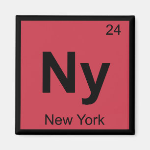 Ny - stad för symbol för bord för New York kemi Magnet