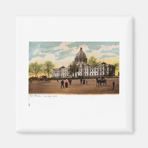 Ny statlig huvudstad, St Paul, Minnesota vintage Magnet