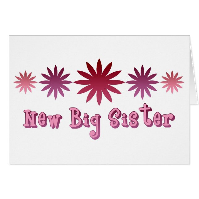Ny storasyster hälsningskort (Framsidan Horizontal)
