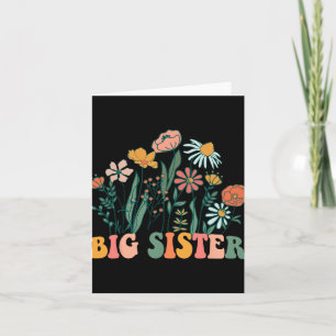 Ny Storasyster Wildflower Första Födelsedag & Bab Kort