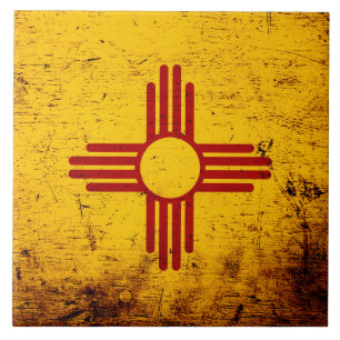 Ny svart Grunge - mexico statlig flagga Kakelplatta