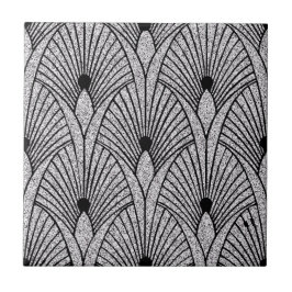 Ny svart och silverfärgad konsthantstil keramisk kakelplatta