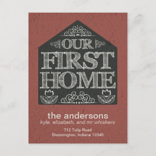 Ny svart tavla för husadressmeddelande meddelande vykort