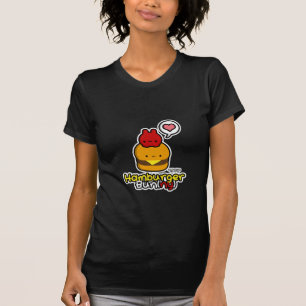Ny) svart utslagsplats för hamburgarebulle t-shirt