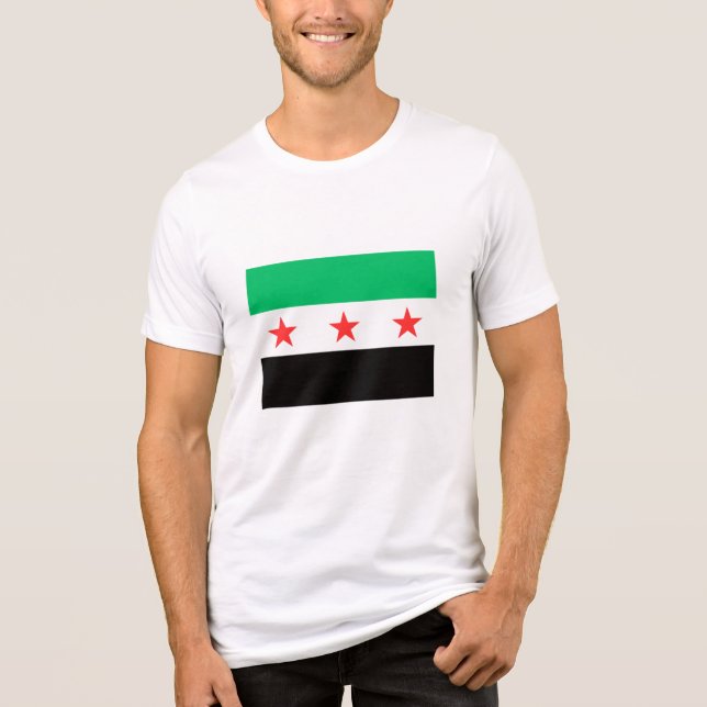Ny syrisk Flagga Syrien fri efter revolution T Shirt (Framsida)