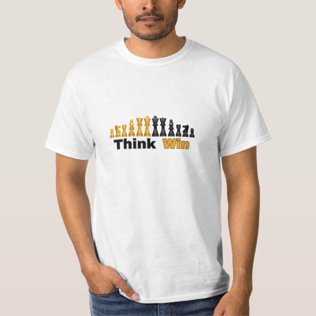 NY! Tänka, Flytta, Vinn - schack T-Shirt (Framsida)