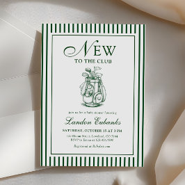 Ny till Clubben Golf Pojke Baby Shower Inbjudningar