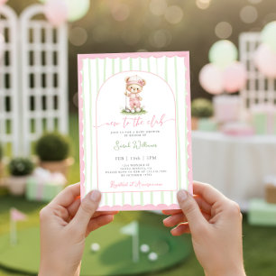 Ny till golfklubben Baby Shower Flicka Inbjudningar