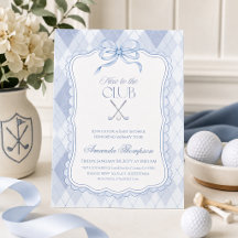 Ny till klubben Blå golf baby shower