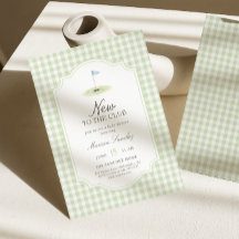 Ny till klubben Golfgrön Rutig Baby Shower