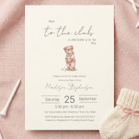 Ny till klubben Grön golfande björn baby shower