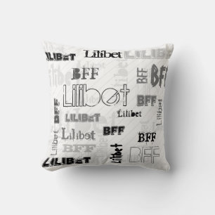 NY! Trendig Girls Namn BFF Wordoud Urban Chic Kudde
