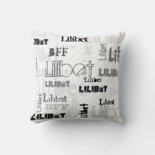 NY! Trendig Girls Namn Gift Wordoud Urban Chic T Kudde