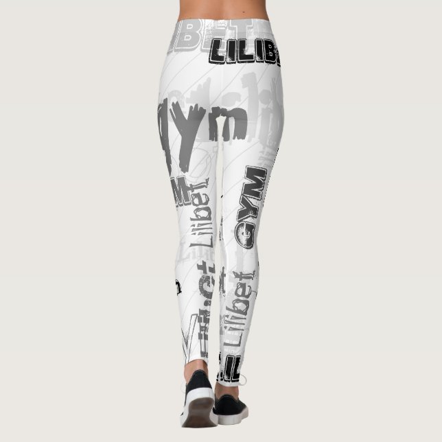 NY! Trendiget Namngiven Wordoud GYM Bunny Leggings (Baksida)
