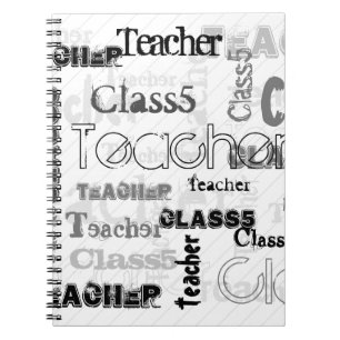 NY! Trendiget Namngivet Wordoud TEACHER Class Gift Anteckningsbok