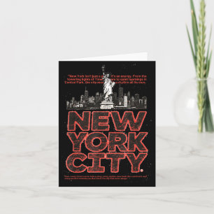 Ny Tröja York Stadssiluett Staty Frihet Kort