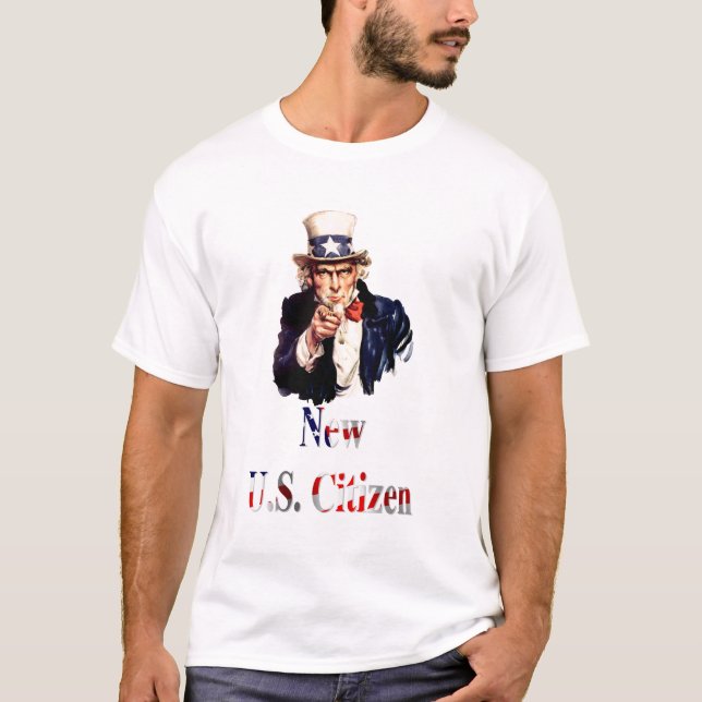 Ny U.S. medborgare för Uncle Sam Tee (Framsida)