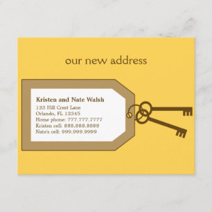 Ny uppsättning av meddelande om Nycklar Flytta